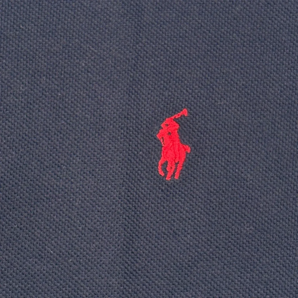 Vintage Polo Ralph Lauren Polo Shirt Men M Navy Blue Short Sleeve Pony Y2K NOS